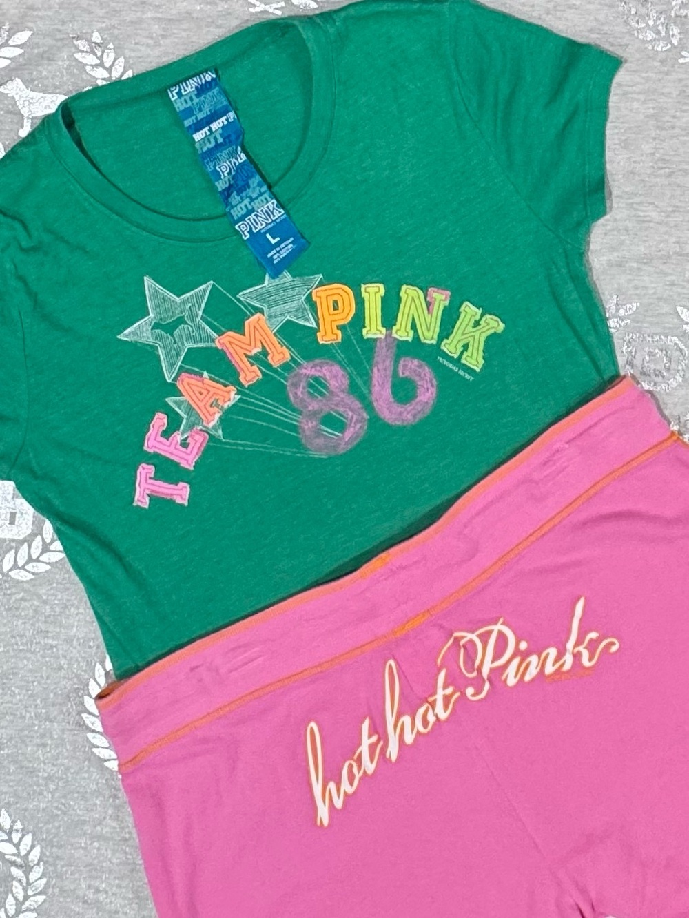 VS PINK VINTAGE HOT HOT PINK SET NWOT